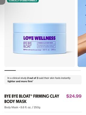 Bye Bye Bloat Firming Clay Body Mask - Light Blue